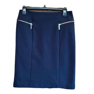 Michael Kors Classic Navy Pencil Skirt w/Zip Pockets size 4